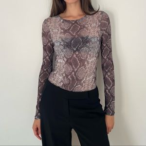 Topshop snake print bodysuit